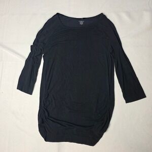 Thirdlove Women's shirt Size M Black Ruched Side Long Sleeve Tunic Top